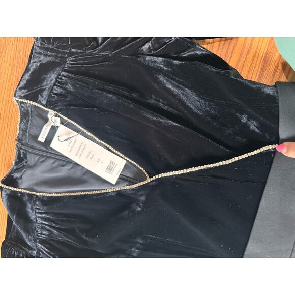Veronica beard black Cleo Embellished Velvet Jumpsuit size 6 - Picture 14 of 14